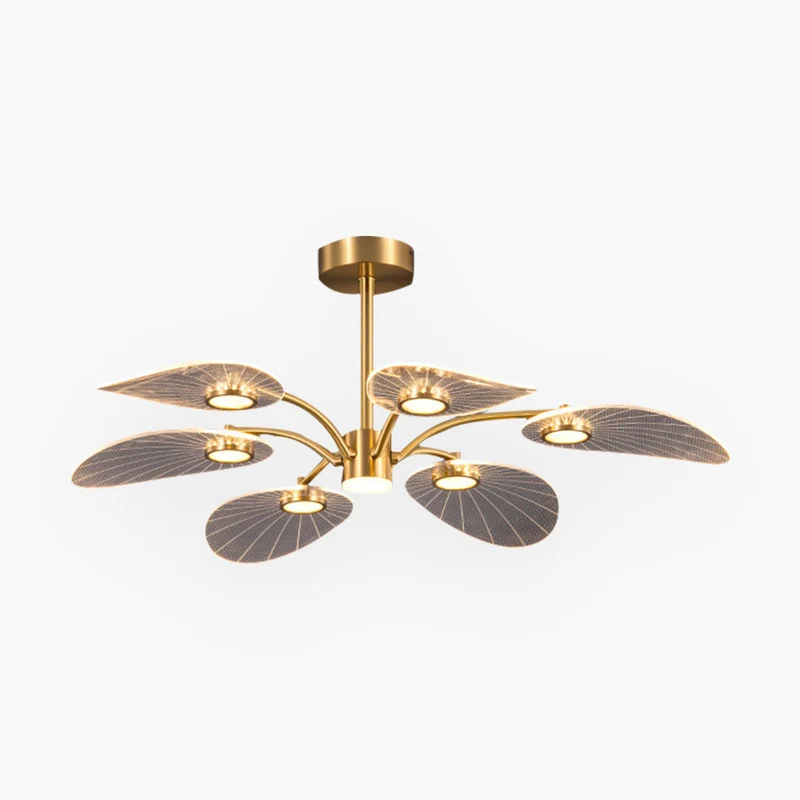 Chandelier Luxury Modern LED Lotus Flower Semi Flush Mount, Acrylic