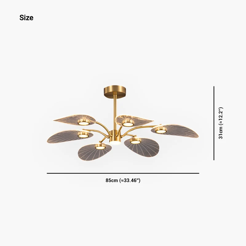 Chandelier Luxury Modern LED Lotus Flower Semi Flush Mount, Acrylic