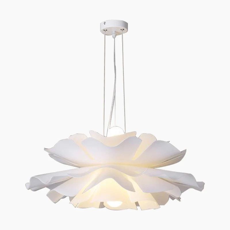 Chandelier Pendant Light Modern Elegant Acrylic Lotus Flower, White