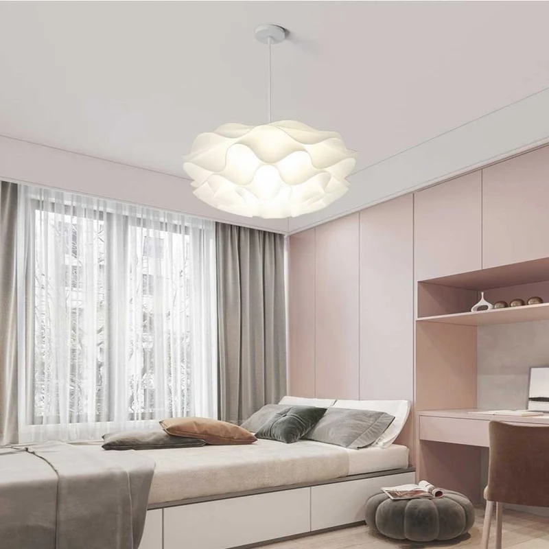 Chandelier Pendant Light Modern Elegant Acrylic Lotus Flower, White