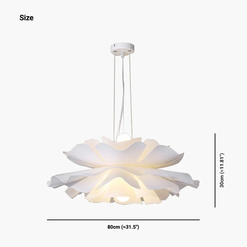 Chandelier Pendant Light Modern Elegant Acrylic Lotus Flower, White
