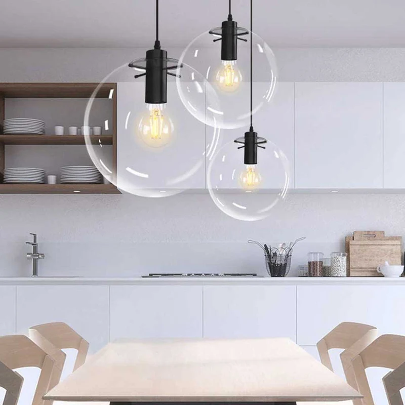 Pendant Light Modern Minimalist Bubble, Iron & Glass
