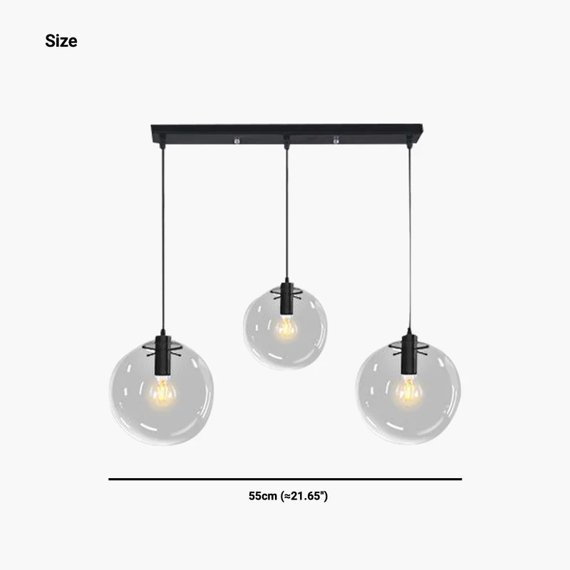 Pendant Light Modern Minimalist Bubble, Iron & Glass