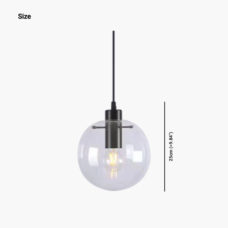 Pendant Light Modern Minimalist Bubble, Iron & Glass