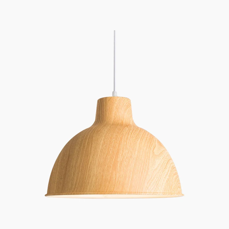 Pendant Light Modern Japanese Dome, Wood Effect