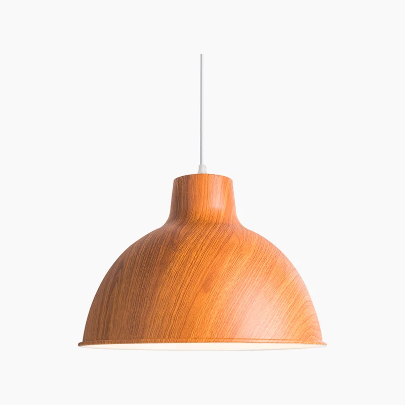 Pendant Light Modern Japanese Dome, Wood Effect