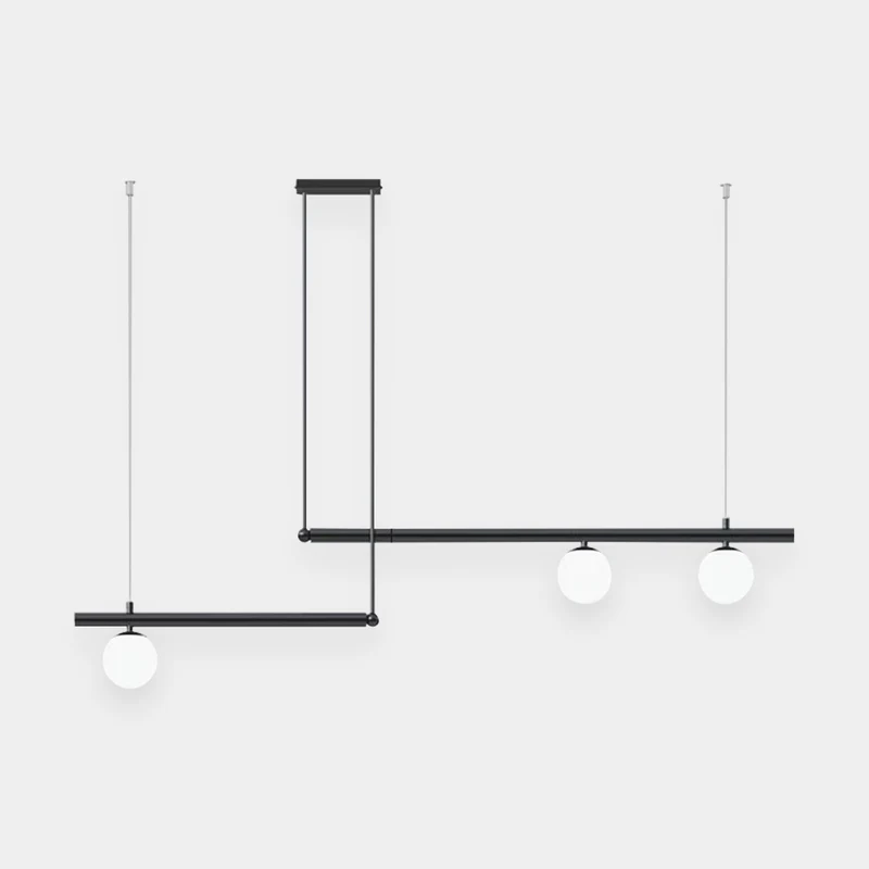 Pendant Light Linear Modern Multi-Bulb, Black/Gold