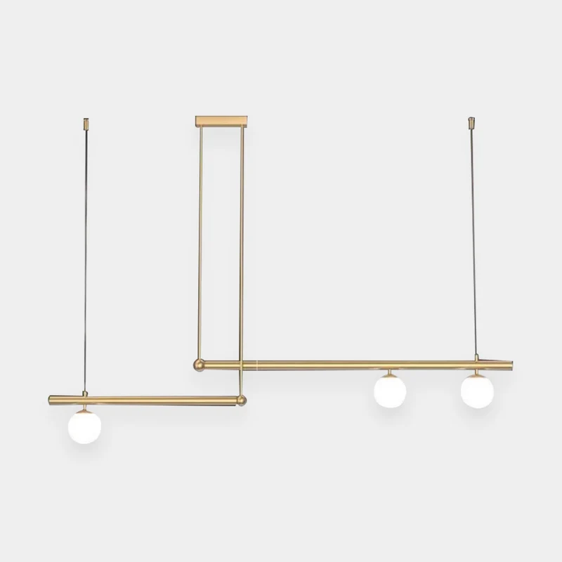 Pendant Light Linear Modern Multi-Bulb, Black/Gold