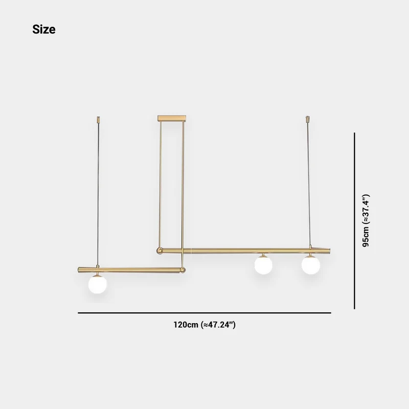 Pendant Light Linear Modern Multi-Bulb, Black/Gold