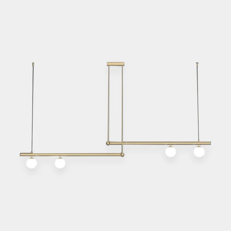 Pendant Light Linear Modern Multi-Bulb, Black/Gold
