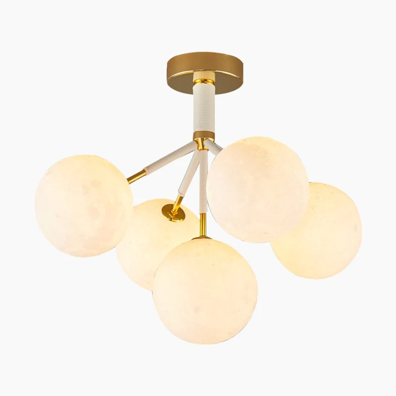 Chandelier Ceiling Light Fixture Bubble Nordic 3D Printed Moon