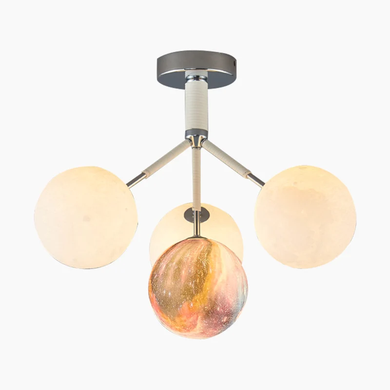 Chandelier Ceiling Light Fixture Bubble Nordic 3D Printed Moon