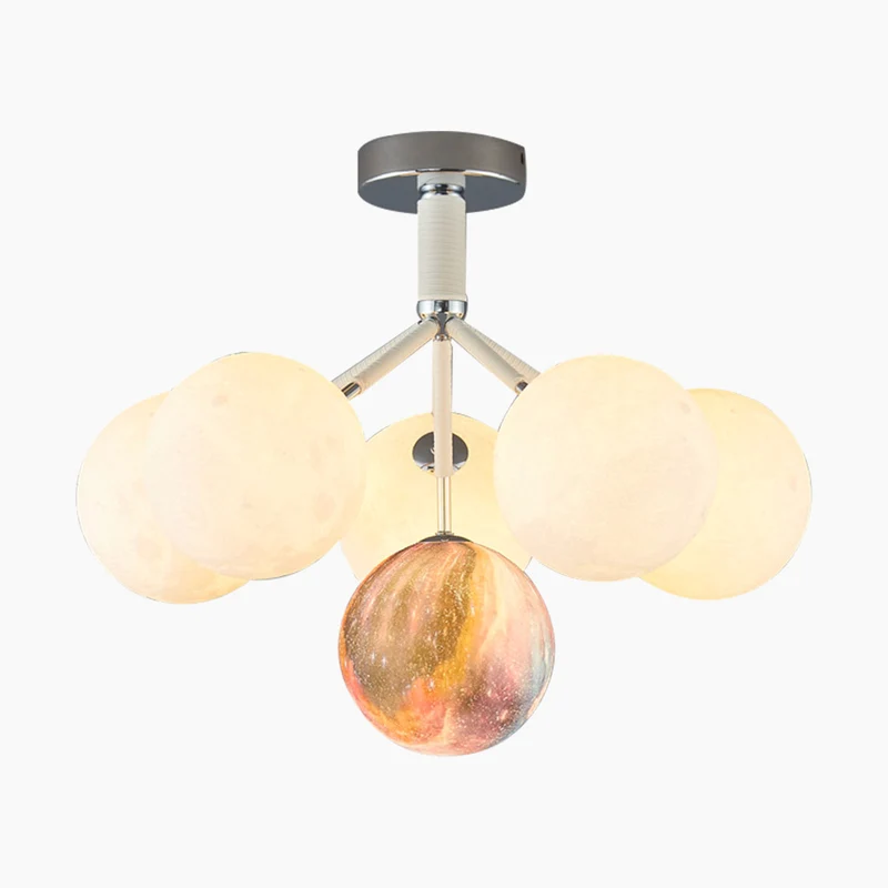 Chandelier Ceiling Light Fixture Bubble Nordic 3D Printed Moon