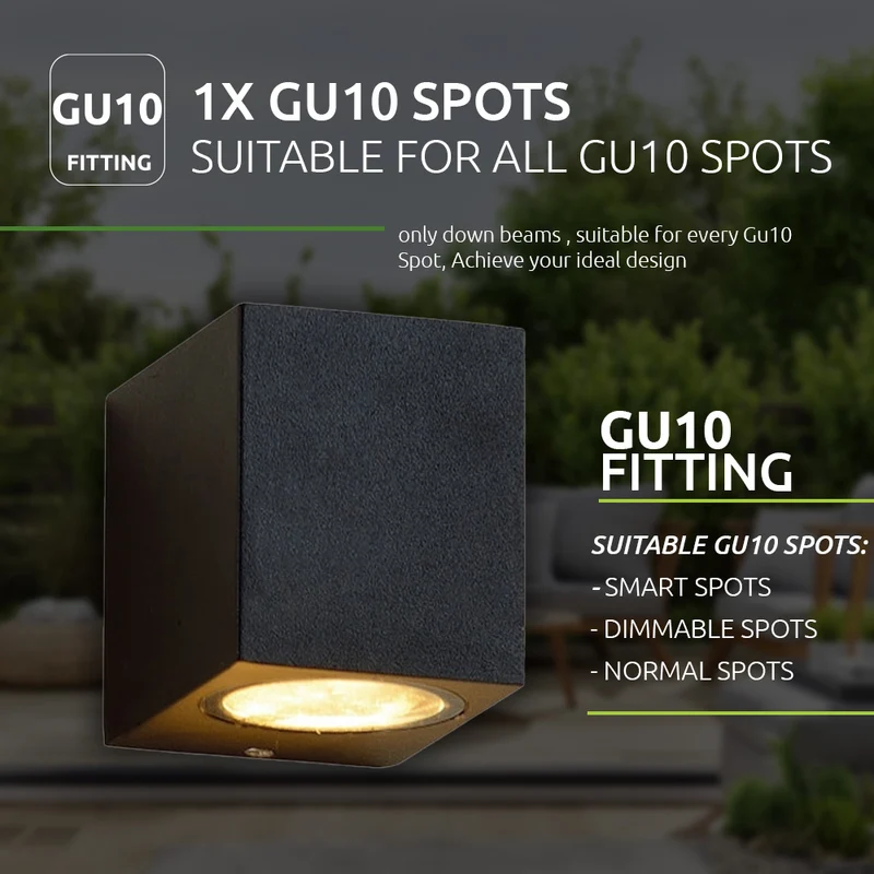 LED-Außenwandleuchte GU10 | San Diego | Schwarz | IP44