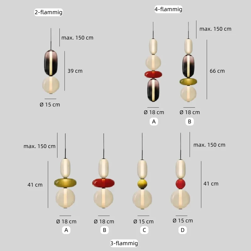 Skandinavische Pendelleuchte aus Glas fürs Schlafzimmer