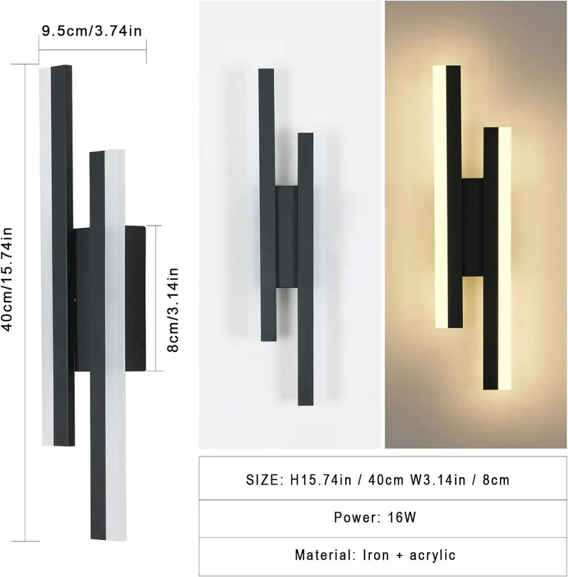 LED-Wandleuchte schwarz - Sylvinia