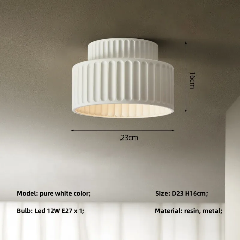 Minimalistische Deckenleuchte Creme für Schlafzimmer – Crealuxa