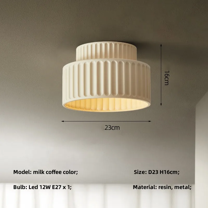 Minimalistische Deckenleuchte Creme für Schlafzimmer – Crealuxa