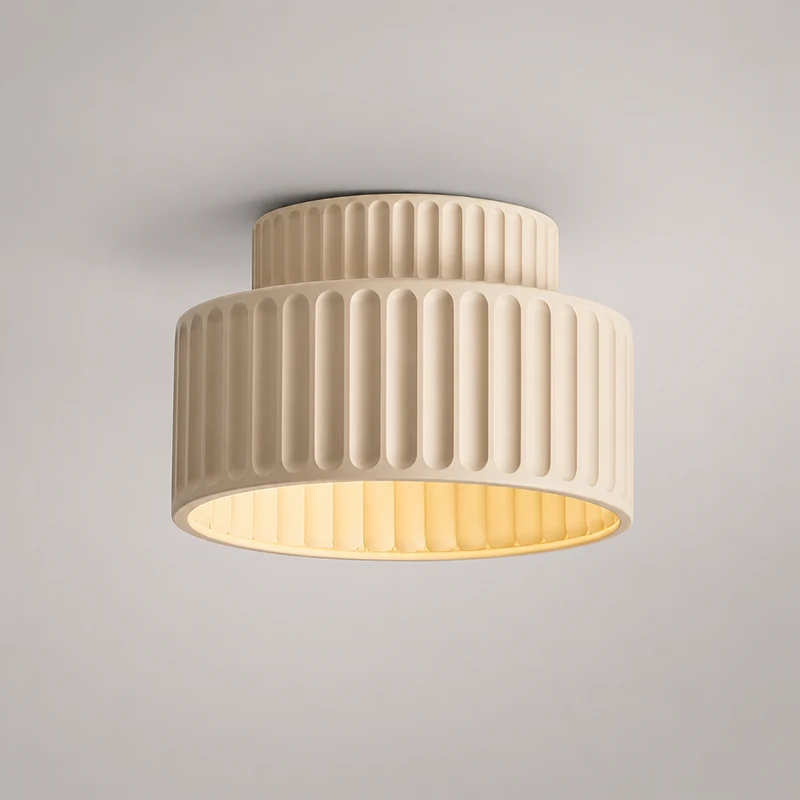 Minimalistische Deckenleuchte Creme für Schlafzimmer – Crealuxa