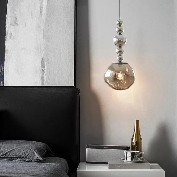 Design-Hängeleuchte aus verchromtem Metall für Schlafzimmer – Mirelvio