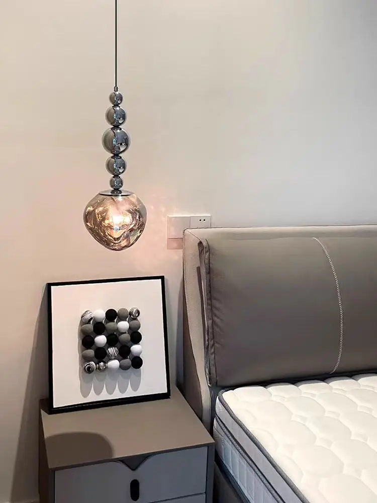 Design-Hängeleuchte aus verchromtem Metall für Schlafzimmer – Mirelvio
