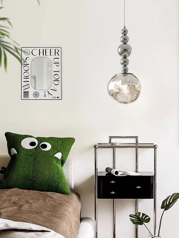 Design-Hängeleuchte aus verchromtem Metall für Schlafzimmer – Mirelvio
