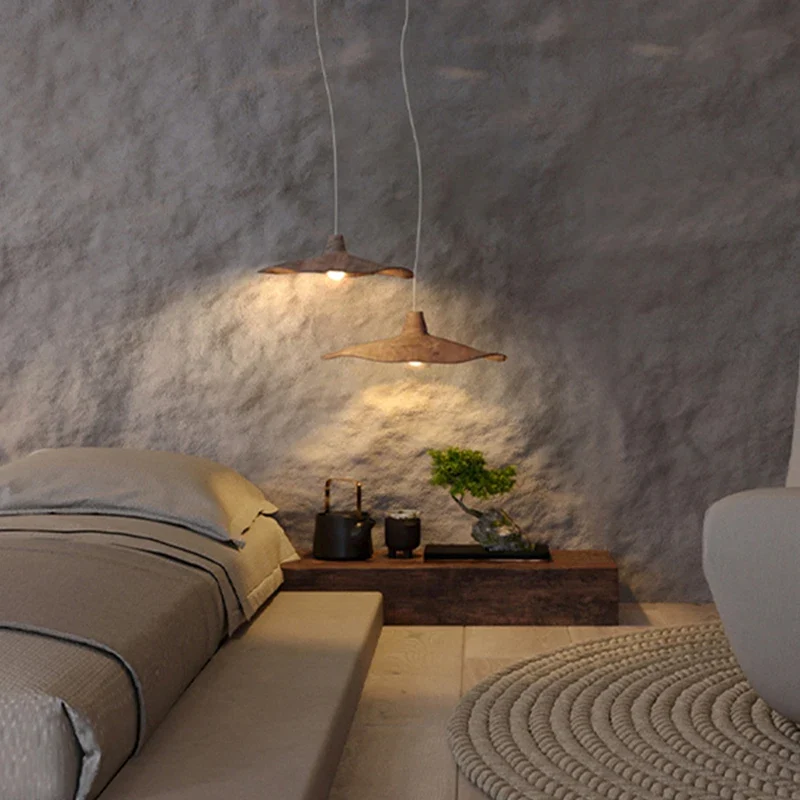 Wabi-Sabi Hängeleuchte aus Harz für Wohnzimmer und Schlafzimmer – Mélithos