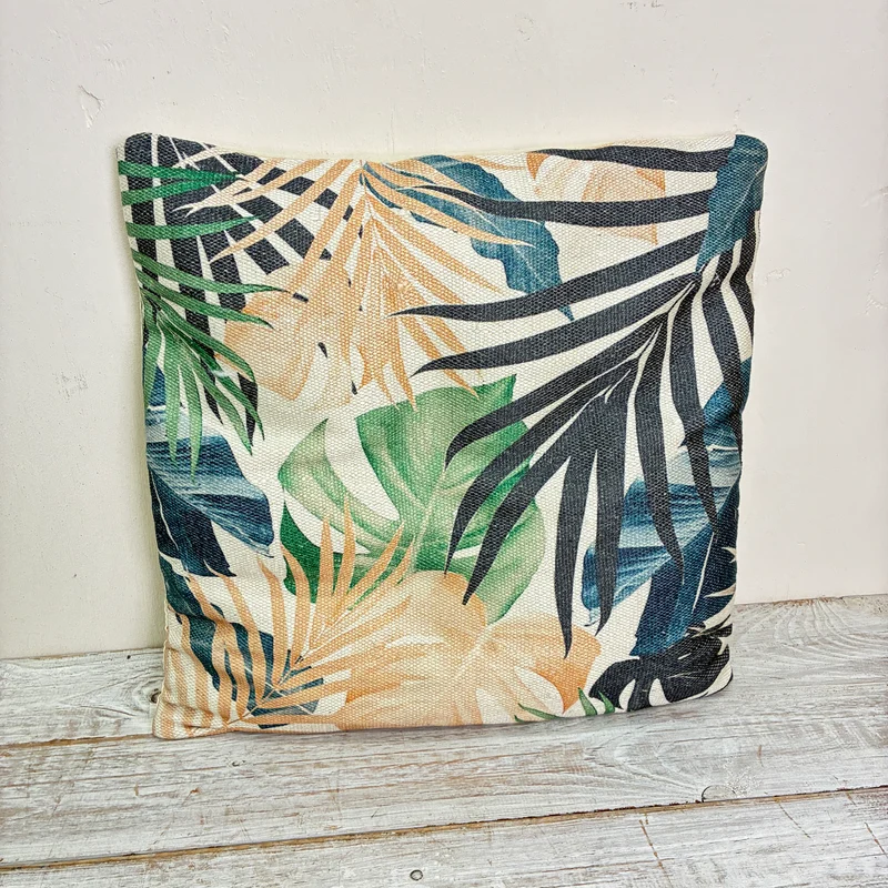 Zierkissen 45x45cm Palmenmuster Tropen Kissenbezug Sofakissen Deko