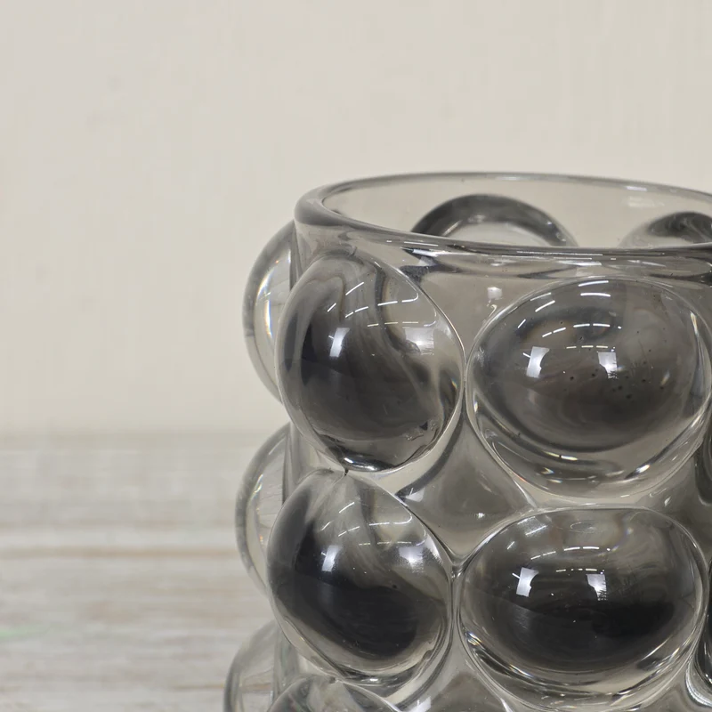 PTMD Teelichthalter Lonnie 9cm Bubble Glas Kugeloptik Windlicht