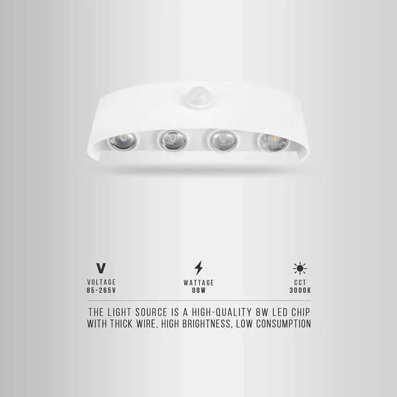 LED Wandleuchte Up/Down Sensor Außenwandlampe IP44 ~3391