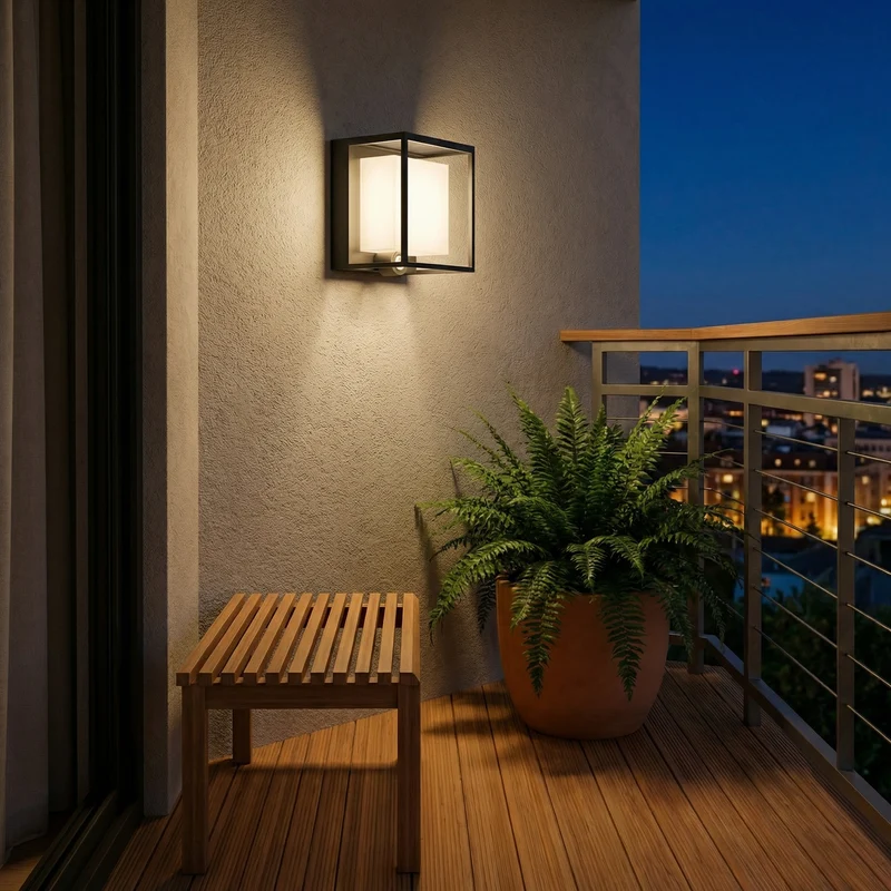 Moderne Solar-Wandleuchte aus Acryl – Célestron