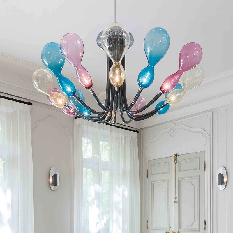 Murano Glass Chandelier BLOB by Karim Rashid for Purho