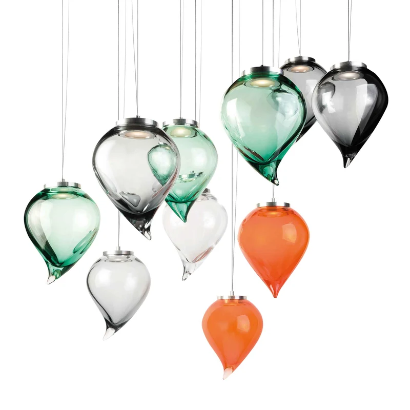 Murano Glass Suspension Lamp FLIK by Karim Rashid for Purho