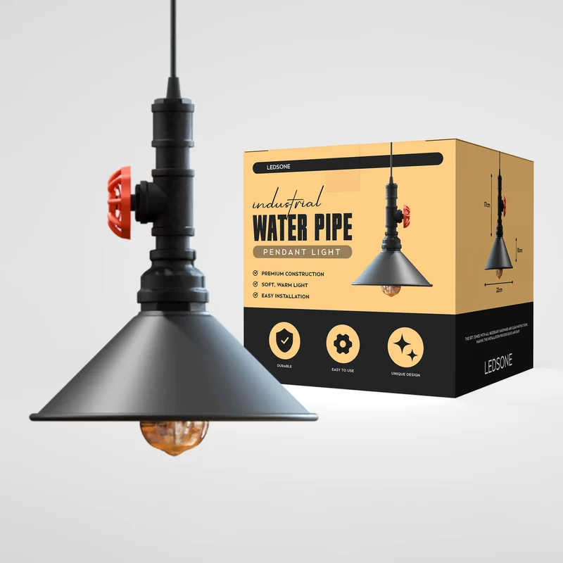 Ledsone Wasserrohr Lampe Industrial Pendelleuchte | Metallrohr Deckenlampe ~ 3349
