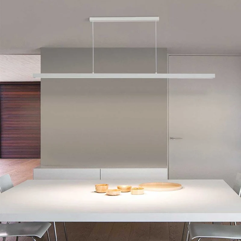 Pendant Light Modern Minimalist Aluminum Linear LED Dimmable, Black/White