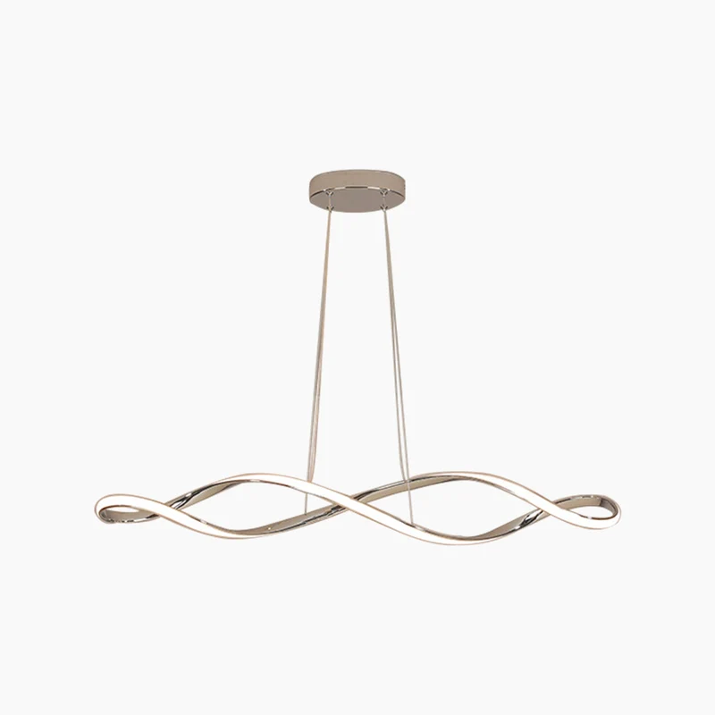 Chandelier Minimalist Unique Twisted Dimmable LED, Chrome / Gold
