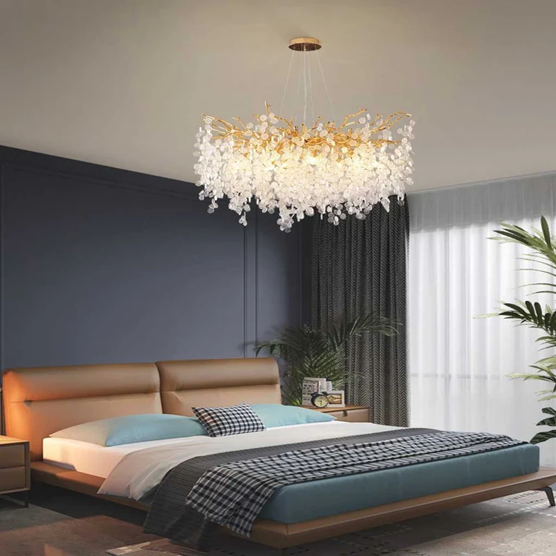 Chandelier Luxury Decorative Glass Branch, Gold