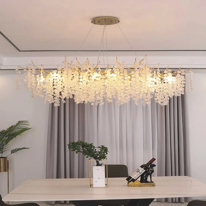 Chandelier Luxury Decorative Glass Branch, Gold