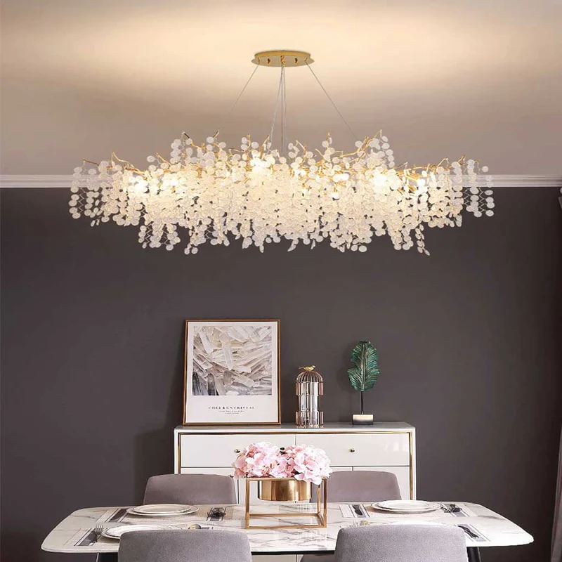 Chandelier Luxury Decorative Glass Branch, Gold