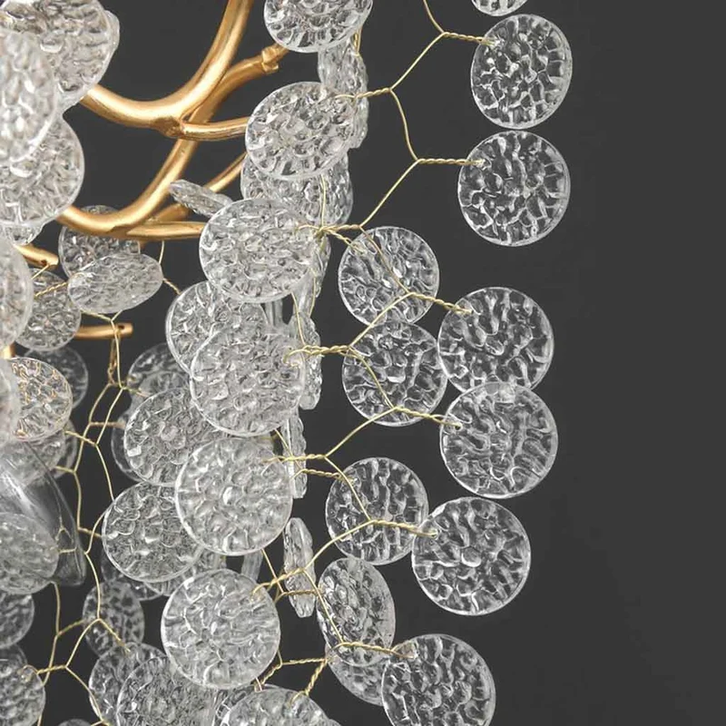Chandelier Luxury Decorative Glass Branch, Gold