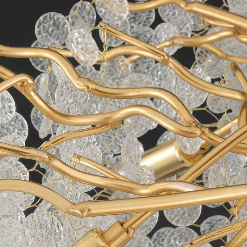 Chandelier Luxury Decorative Glass Branch, Gold