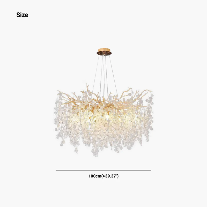 Chandelier Luxury Decorative Glass Branch, Gold