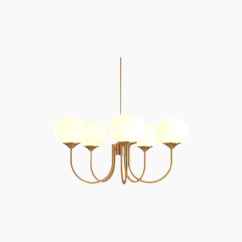 Chandelier Elegant Cream French Glass Ball, Pink / White