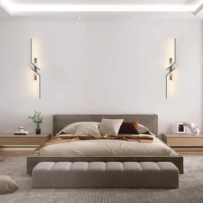 Wall Lamp Modern Simple Linear Dimmable LED, Gold / Black