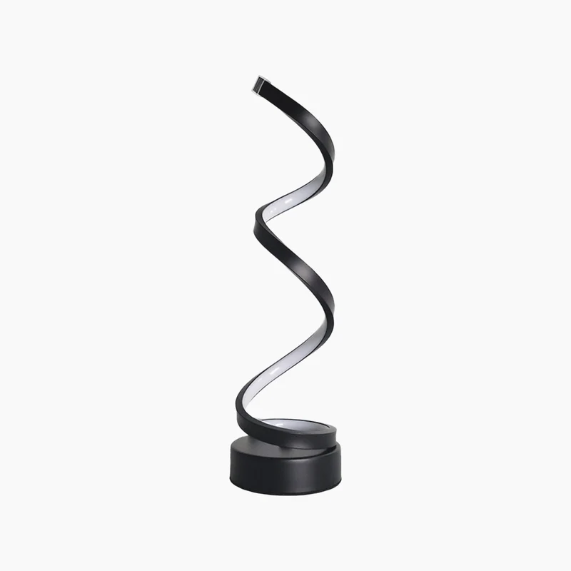 Table Lamp Minimalist Unique Spiral LED, White / Black
