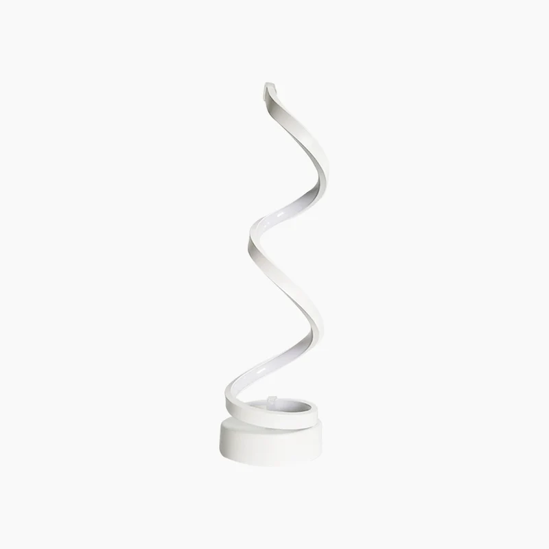 Table Lamp Minimalist Unique Spiral LED, White / Black