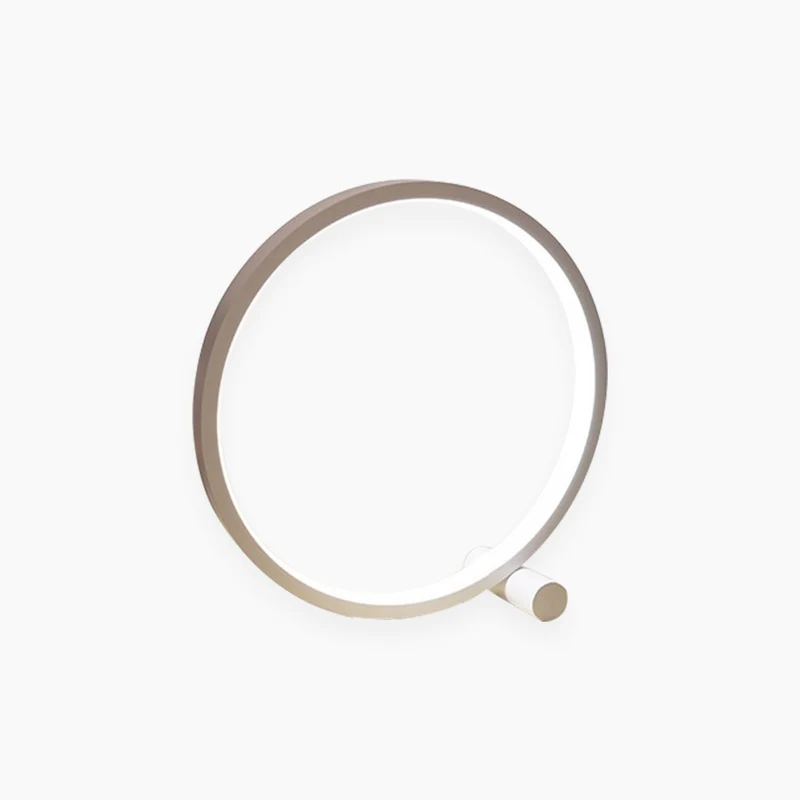 Table Lamp Touch Minimalist Chic Circular Halo, White / Black