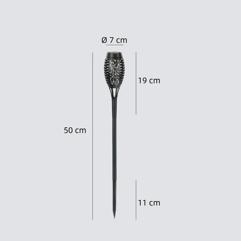 LED Solar-Erdspießleuchte für den Garten, IP65, Schwarz