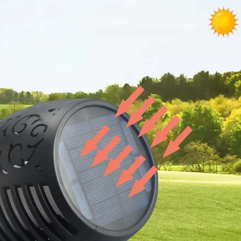 LED Solar-Erdspießleuchte für den Garten, IP65, Schwarz