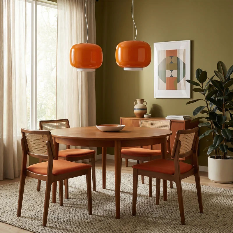 Bunte Glas-Pendelleuchte für Esszimmer und Schlafzimmer – Chromélia